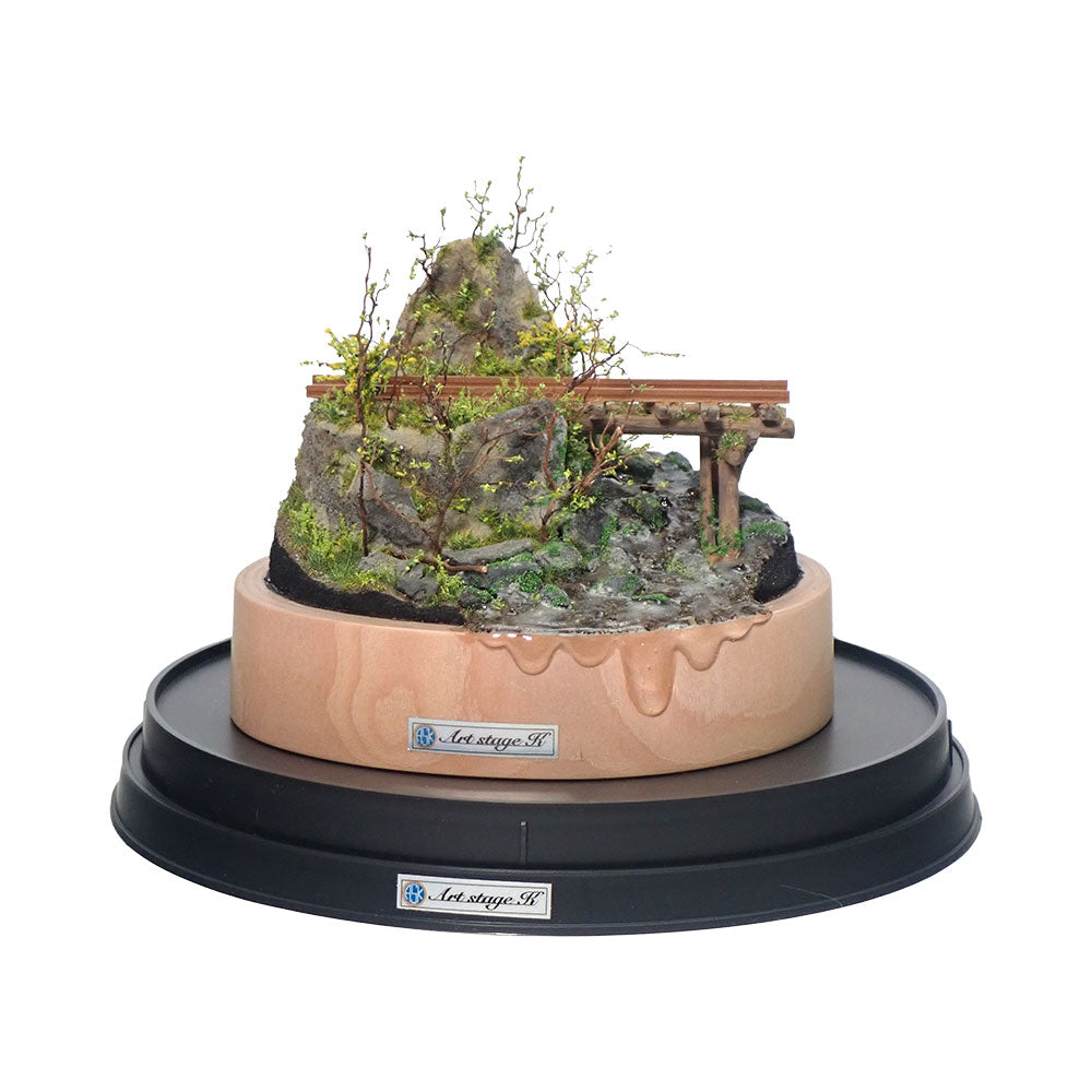 Forest Railway Spring Log Bridge: Art Stage K - Diorama Art