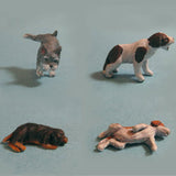 4 只小狗套装：Aurora 模型未上漆套件 1:35 Ml-036