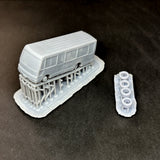 4024 Long Minibus (No Grille, Swing Doors, Trunk): ONLY RED Unpainted Kit 1:150