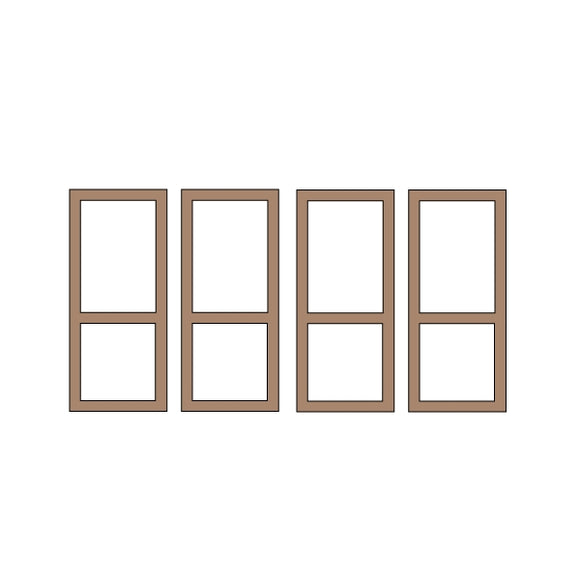 Half Doors 27type 8.75 x 20.5mm 4sets (4pcs) : Classic Story Unpainted Kit HO(1:87) PAS-0006-27
