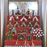 Miniature Hina-Decoration: O-nire-sama and Ohinasama Five-tiered Ornament A In-frame : Nobuko Kameda Pre-painted Non-scale