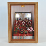 Miniature Hina-Decoration: O-nire-sama and Ohinasama Five-tiered Ornament A In-frame : Nobuko Kameda Pre-painted Non-scale