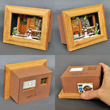 Happy Christmas Snowman in front of the entrance <Tree House> In-frame: Nobuko Kameda, painted, non-scale