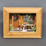 Happy Christmas Snowman in front of the entrance <Tree House> In-frame: Nobuko Kameda, painted, non-scale