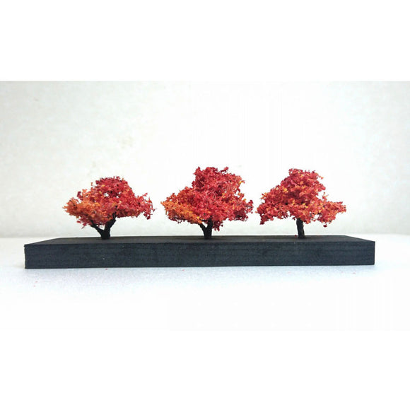 Autumn Leaves Red approx. 4cm 3pcs : Kigusa BUNKO Finished Product N(1:150) M5