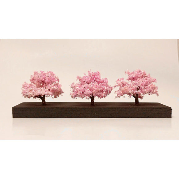 Kawazu Cherry Blossom, approx. 4cm, 3 pieces : Kigusa BUNKO Finished product N(1:150) WA3