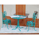 Iron table and 2 chairs (white): Cobani unpainted kit 1:12 IF-004