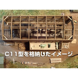 Wooden Single-Track Locomotive Depot Type-A Tin Roof Ver.: Baioudou HO (1:80) Unpainted Kit ST-031-80C