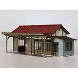 Small Wooden Country Train Station: Baioudou HO (1:80) Pre-painted Kit ST-042-80C