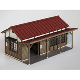 Small Wooden Country Train Station: Baioudou HO (1:87) Pre-painted Kit ST-042-87C