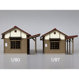 Small Wooden Country Train Station: Baioudou HO (1:87) Pre-painted Kit ST-042-87C