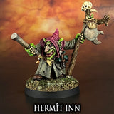 Goblin Shaman w/ Staff & Wand : HERMIT INN Unpainted kit Non-scale HM003
