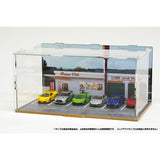 CMDP-064-009 Gas station parking lot (outer dimensions: W 271 x D 168 x H 135 mm) : Hakoniwa Giken, Aassembly required display case 1:64