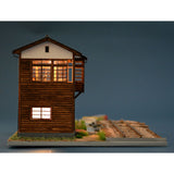 Signal Station and Iron Pipe Conductor : Takumi Diorama Craft House - Painted Complete HO (1:80) 1035