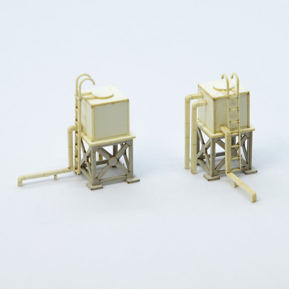 Rooftop Elevated Water Tank Set of 2 A : Miniature Kobo Kit N (1:150) PKNS1031A1