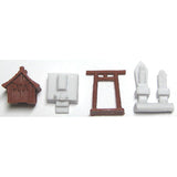 Old Shrine with Torii and Jizo-san : YSK Unpainted Kit N (1:150) Part 210