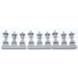 Stone Lantern set, 3 kinds, 9 pieces : YSK Unpainted kit N(1:150) Part No.475