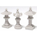 Stone Lantern set, 3 kinds, 9 pieces : YSK Unpainted kit N(1:150) Part No.475