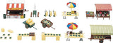 Market stall and accessories set: Farrar unpainted kit HO (1:87) 180582
