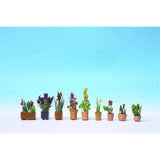 9 maceteros de flores en maceta : Set completo pintado Noch HO(1:87) 14012