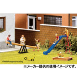 Playground equipment set (swings, seesaw, slide, pool, etc.): Preiser unpainted kit HO(1:87) 17351