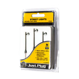 Street light with LED, iron pole type, size N, set of 3, JP5639: Woodland, complete painted N (1:160), Just Plug compatible