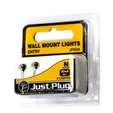 Farola con LED, aplique para exterior, tipo rectangular clásico, tamaño N, juego de 2, JP5659: Woodland, pintado completo, N (1:160), compatible con Just Plug