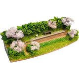 [Limited to 3 units] N Scale Mini Layout - Mountain Small Station with Cherry Blossoms : KDF Diorama work 1:150 size