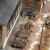 Single-track Wooden Locomotive Depot" : Sadashi Okakura, painted 1:80