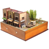 Japanese signboard architecture of three houses in succession : Yoshiaki Nishimura HO module display stand work 1:80scale