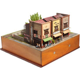 Japanese signboard architecture of three houses in succession : Yoshiaki Nishimura HO module display stand work 1:80scale