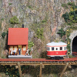 Wall Hanging Diorama 1 Small Mountain Railway : Yoshiaki Ishikawa, N(1:150) scale mini-layout art work