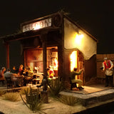 90mm cube miniature "WESTERN BAR 1" : Taro - painted, Non-scale