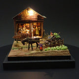 90mm cube miniature "WESTERN BAR 10" : Taro - painted, Non-scale
