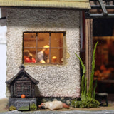 90mm cube miniature "Mizonokuchi Tsurukame" : Taro, Diorama art work Non-scale 287