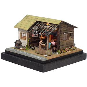 90mm cube miniature "Mizonokuchi Tsurukame" : Taro, Diorama art work Non-scale 287