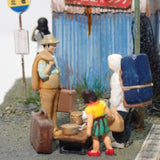 90mm Cube Miniature "The guy from out of town 2" : Taro, Diorama art work Non-scale 291