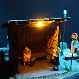 90mm Cube Miniature "The guy from out of town 2" : Taro, Diorama art work Non-scale 291