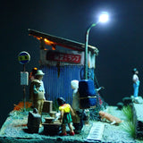 90mm Cube Miniature "The guy from out of town 2" : Taro, Diorama art work Non-scale 291