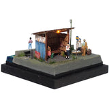 90mm Cube Miniature "The guy from out of town 2" : Taro, Diorama art work Non-scale 291