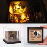 90mm cube miniature "Forest Deer Jazz Bar" : Taro, Diorama art work Non-scale 293