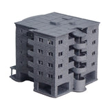 Mid-rise apartment : Diorama City Building 3D unpainted kit 1:600 size 3001