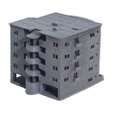 Mid-rise apartment : Diorama City Building 3D unpainted kit 1:600 size 3001