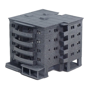 Mid-rise apartment : Diorama City Building 3D unpainted kit 1:600 size 3001