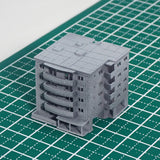 Mid-rise apartment : Diorama City Building 3D unpainted kit 1:600 size 3001