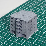 Mid-rise apartment : Diorama City Building 3D unpainted kit 1:600 size 3001