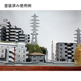 Mid-rise apartment : Diorama City Building 3D unpainted kit 1:600 size 3001