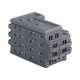 4 story apartment building : Diorama City Building 3D unpainted kit 1:600 size 3004