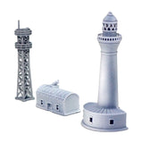 Lighthouse Set : Diorama City Building 3D unpainted kit 1:600 size 3017