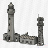Lighthouse Set : Diorama City Building 3D unpainted kit 1:600 size 3017